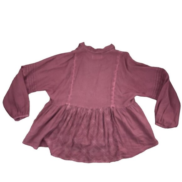 Lucky Brand SMALL Rose Eyelet Lace Loose/Oversized Lightweight Prairie Blouse - Picture 2 of 5